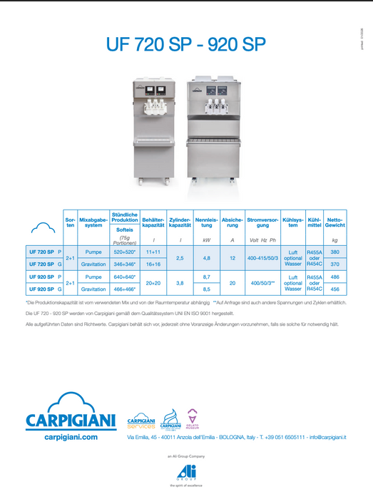 Carpigiani UF 720: The high-performance soft-serve machine for maximum revenue