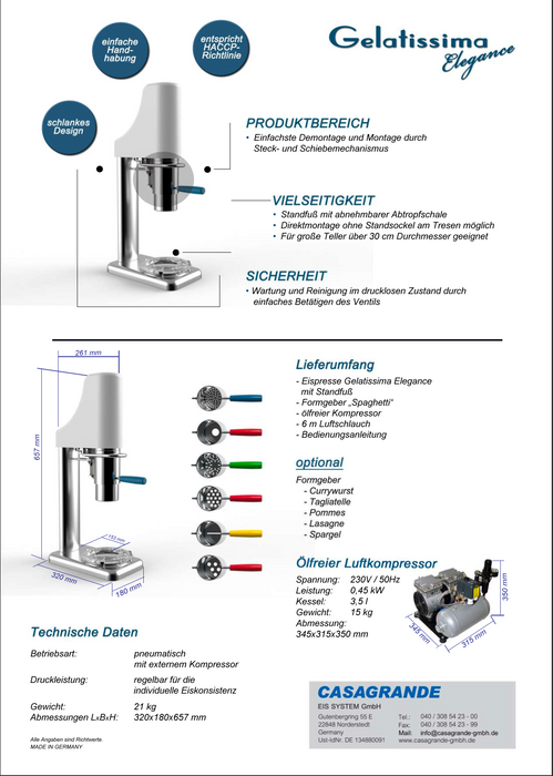 Casagrande Gelatissima: Your spaghetti ice cream maker for this classic treat