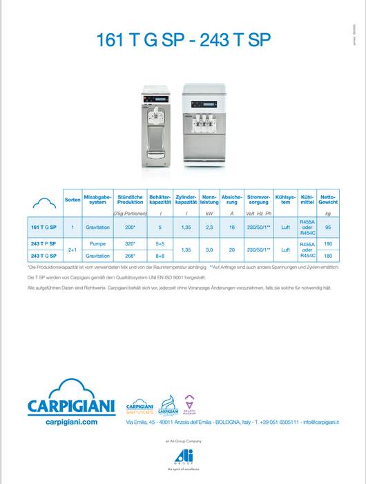 Carpigiani 161 T G SP: Deine Einsteiger - Softeismaschine - krae - shop.com