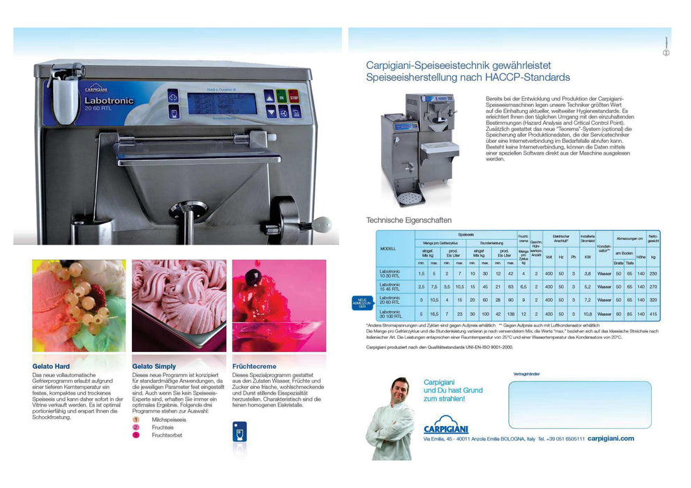 Carpigiani Labotronic 15/45 RTL - Gebrauchtgerät u.a. neues Rührwerk (Baujahr 2011) - krae - shop.com