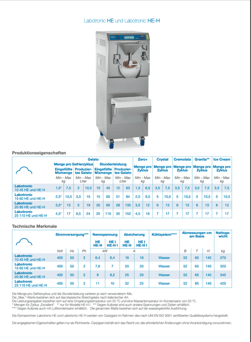 Carpigiani Labotronic HE - I: Effiziente Profi - Eismaschine für Gelato - krae - shop.com