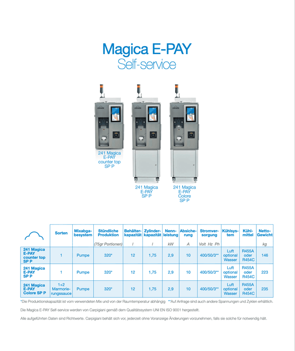 Carpigiani Magica 241: Die ultimative Selbstbedienungs - Maschine für perfektes Softeis - krae - shop.com