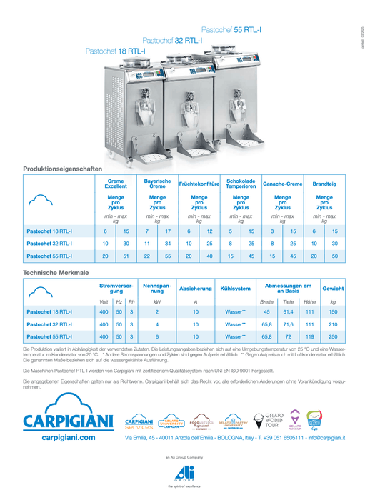 Carpigiani Pastochef RTL - I: Dein Präzisions - Cremekocher mit Inverter - krae - shop.com