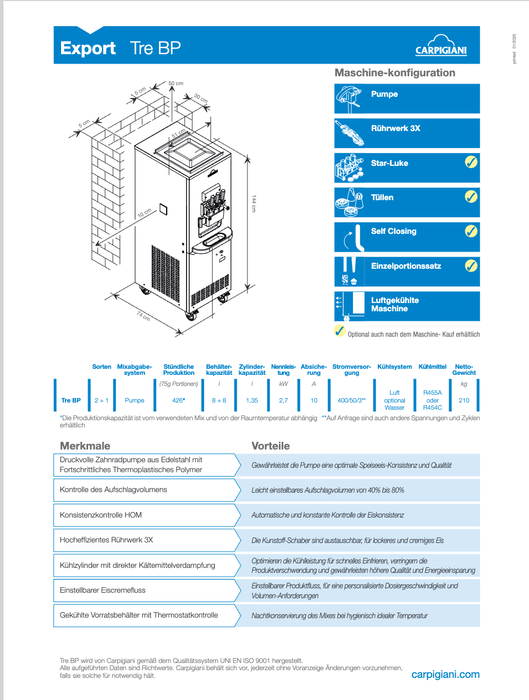 Carpigiani Tre BP Export: Deine Softeismaschine mit Top Preis - Leistung - krae - shop.com