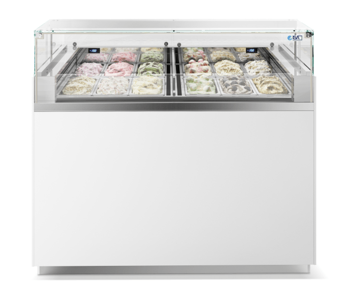 ISA Delta View IAT DLT 80 ice cream display case: The compact professional ice cream display case for maximum performance in the smallest of spaces - krae - shop.com