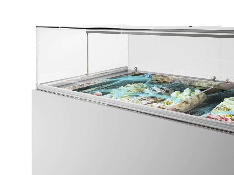 ISA Delta View IAT DLT 80 ice cream display case: The compact professional ice cream display case for maximum performance in the smallest of spaces - krae - shop.com
